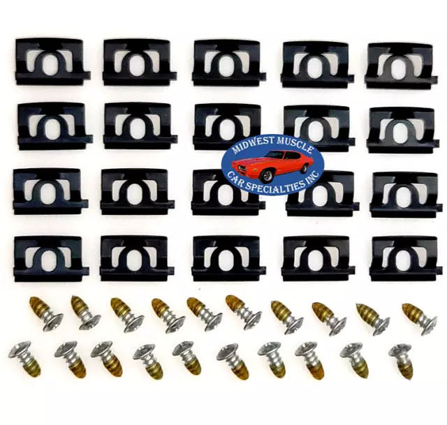 68-70 Charger Rear Window Glass Reveal Trim Molding Clips Fits Dodge A92