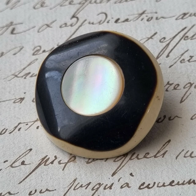 Broche Ancienne En Nacre Sculptée - Style Antique - Bijou Vintage Occasion
