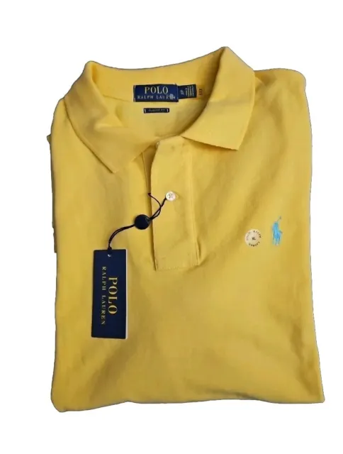 Polo Ralph Lauren Men’s Classic Fit Mesh Short Sleeve Polo Shirt Yellow XL