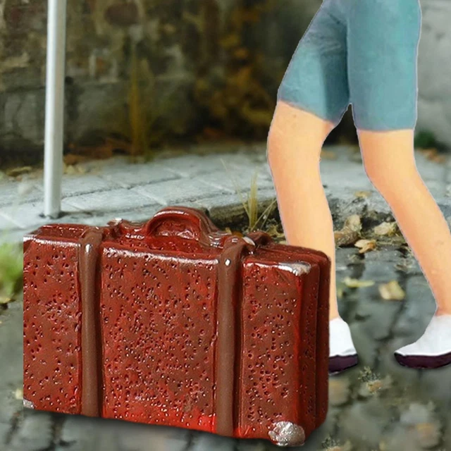 Generic Valise Rétro Miniature 1:12, Joli Accessoire de Maison de Poupée pour Maison de Poupée en Tissu et en Bois
