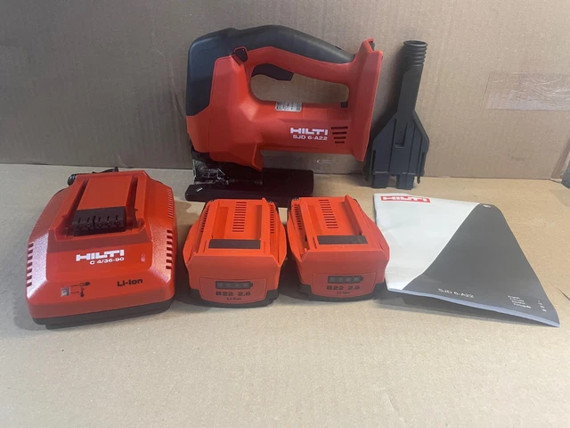 New!! Hilti Sjd 6-A22 Cordless Jigsaw Kit W/ 2 Batteries & Charger (3608328)