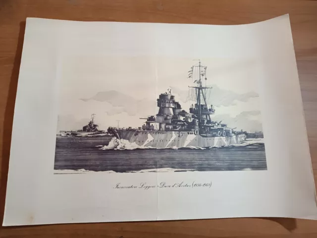 Elio Andò REGIA MARINA stampa INCROCIATORE LEGGERO DUCA D'AOSTA (1934-1949)