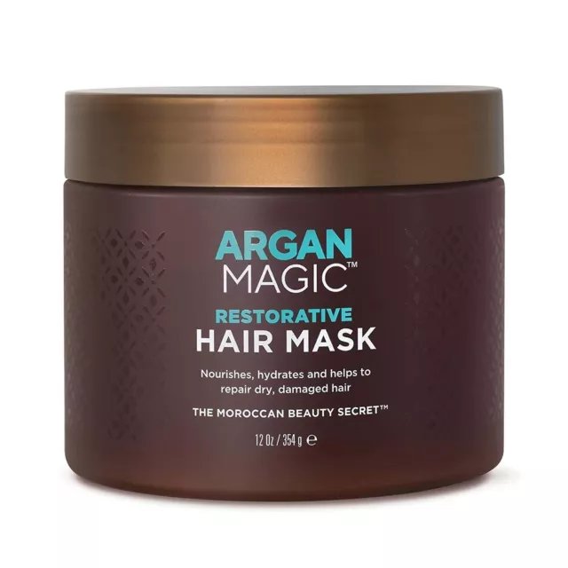 Argan Hair Magic Restorative Hair Mask Protein Rich for Dry Damaged Hair 12 oz