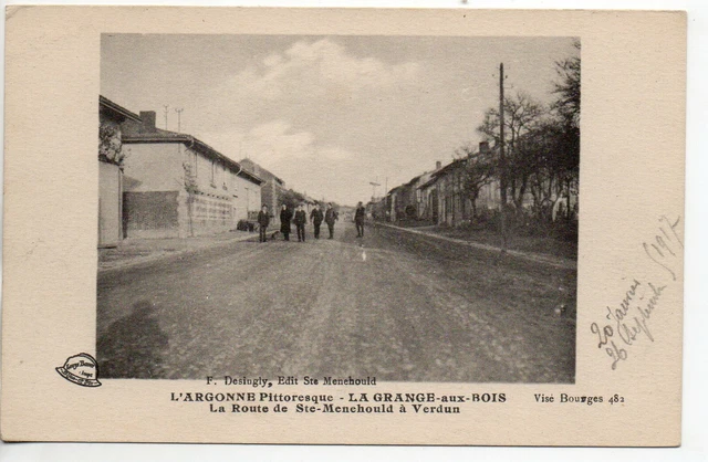 LA GRANGE AUX BOIS - L' ARGONNE - Marne - CPA 51 - la route vers Verdun