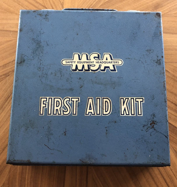 VINTAGE MSA 24 Unit First Aid Kit Metal Box Mine Safety Appliances Co