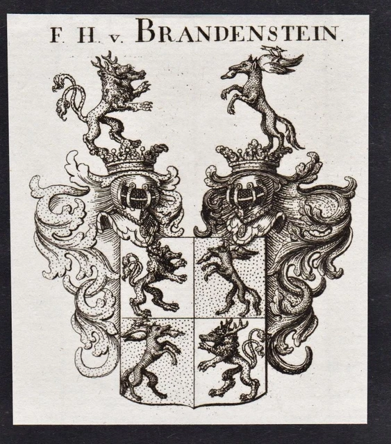 BRANDENSTEIN ARMOIRIES COAT Of Arms Adel H raldique Gravure Sur Cuivre brandenstein-armoiries-coat-of-arms-adel-h-raldique-gravure-sur-cuivre
