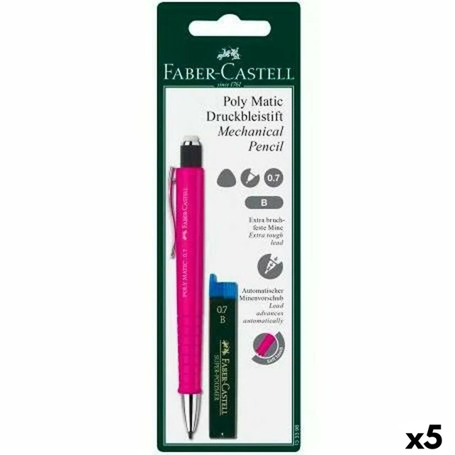 Druckbleistift Faber-Castell Grip  Matic Rosa 0,7 mm [5 Stück]