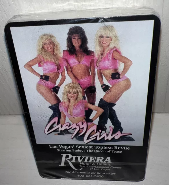 Las Vegas Rivera Hotel/Casino Crazy Girls Sexist Topless Revue Playing Cards NIP