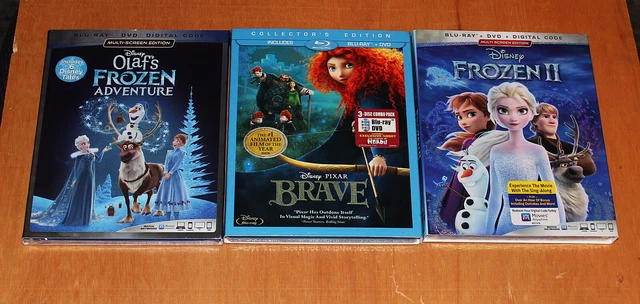 DISNEY BLU-RAY + Dvd + Slipcovers: Frozen Ii, Olaf's Frozen Adventure ...