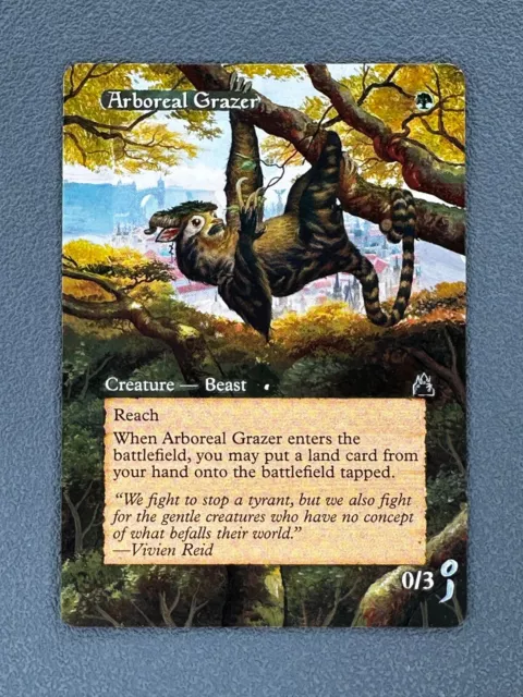 Arboreal Grazer MTG Ravnica Remastered Hand Painted Altered Borderless Art oj