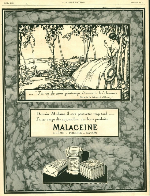 1925 ANTIQUE MALACEIN Powder Cream Magazine Advertisement £8.71 ...