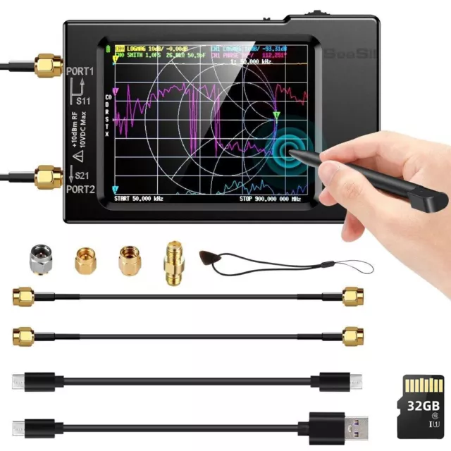 SEESII Nanovna-H 10KHz-1.5GHz Vector Network Antenna Analyzer MF HF VHF 2.8" 32G