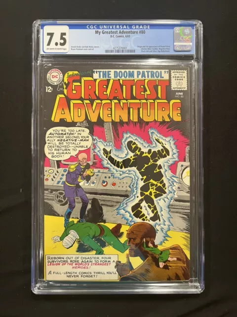 My Greatest Adventure #80 CGC 7.5 DC 1963 Huge Key 1st Doom Patrol New Arrival