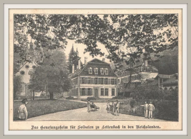 Lothringen-Genesungsheim Lettenbach i.d. Reichslanden. Original Holzstich v.1897