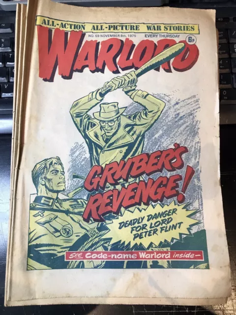 WARLORD COMICS JOB LOT BUNDLE X 12  FROM  1975/6 Various Conditions