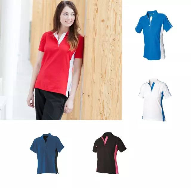 Ladies New  Contrast Polo Shirt T-Shirt Cotton Women's Top LV323