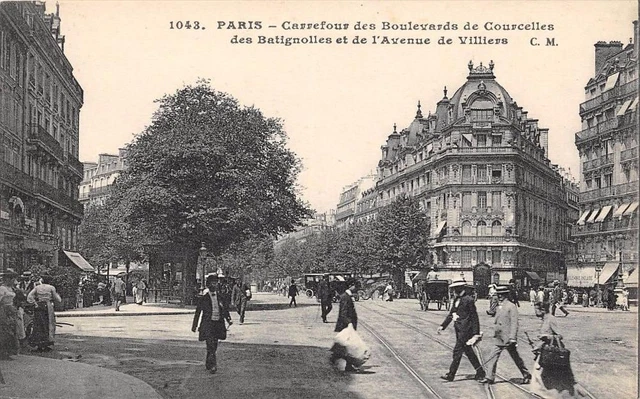 CPA 75 PARIS XVIIe CARREFOUR DES Bds COURCELLES DES BATIGNOLLES ET DE L'AVENUE D