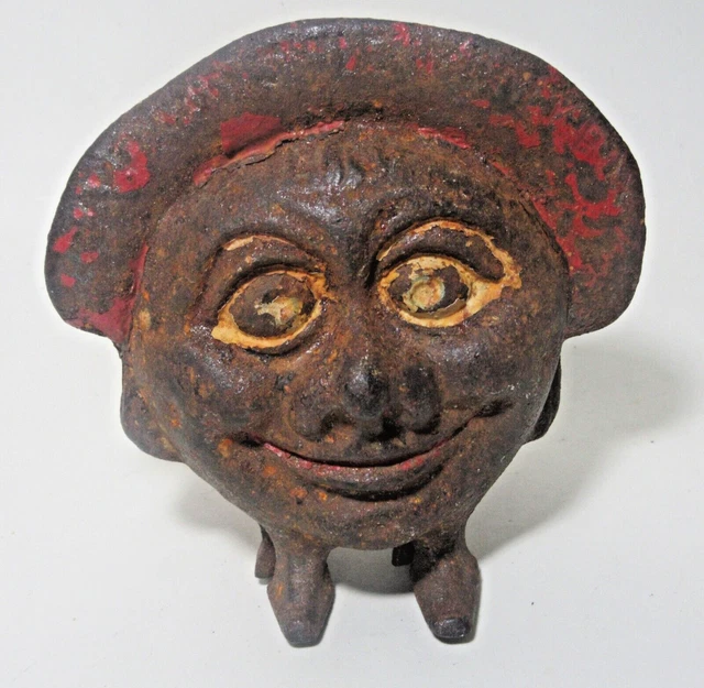 ANTIQUE VINTAGE CAST Iron Still Coin Bank England Save and Smile Money