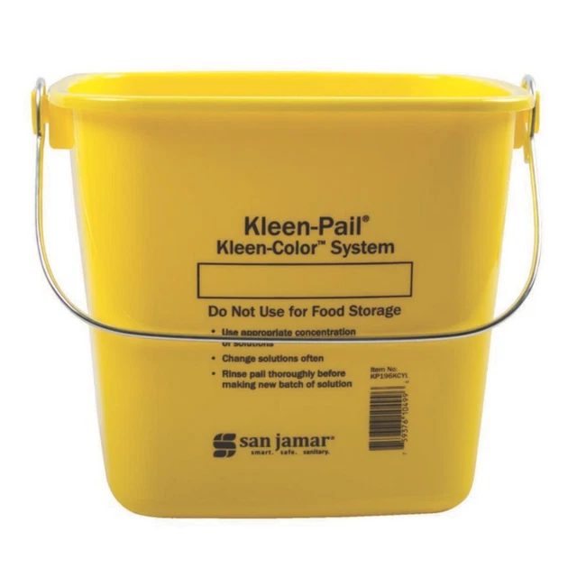 San Jamar KP196KCYL Kleen-Pail 6 Quart Yellow General Use Pail