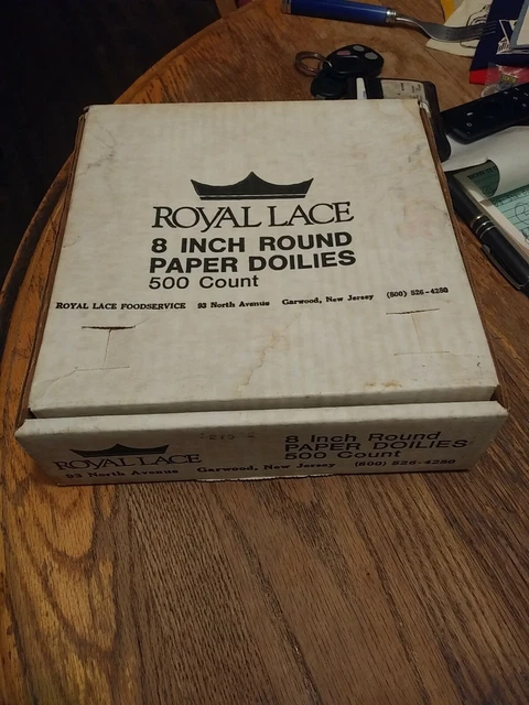 Vintage  Royal Lace Paper Round Doilies, White, 8 Inch, 500 pack