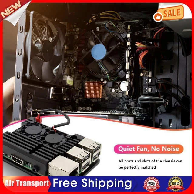 For Raspberry Pi 3 Model B B+ Aluminum Case Shell with Dual Cooling Fan AU