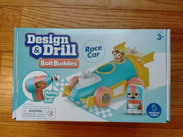 Design & Drill Bolt Buddies Race Car Educational Insights Brand New, Un-opened