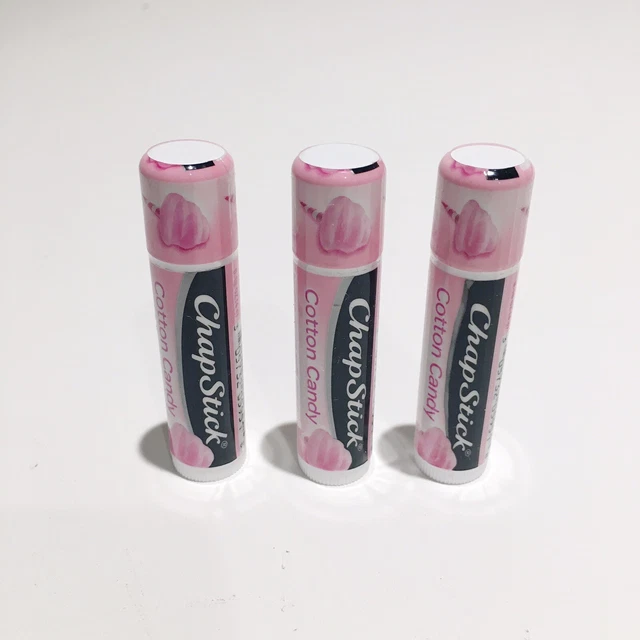 Lot Of 3 ChapStick Cotton Candy Flavored Lip Protectant Lip Balm New Sealed