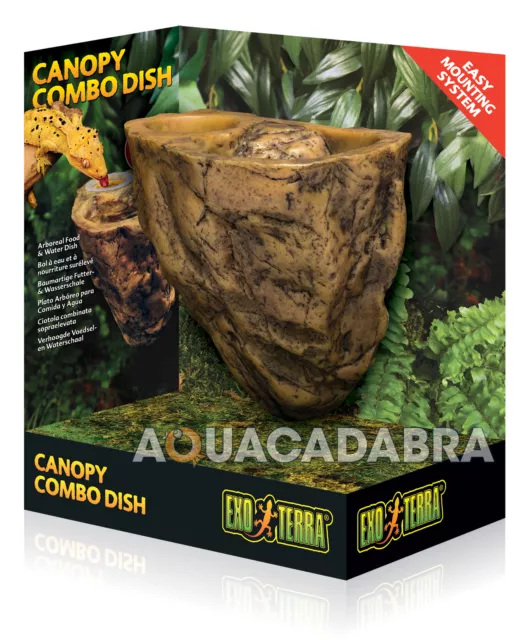 Exo Terra Canopy Combo Dish Arboreal Food & Water Dish Reptile Terrarium Viv