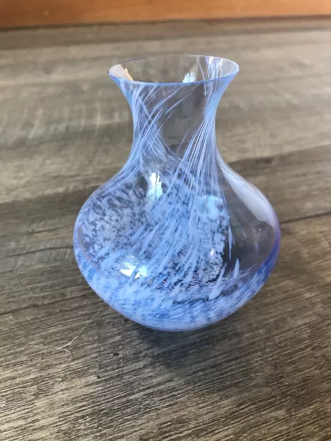 Hand Blown Art Glass Swirl Alexandrite Small Bud Vase