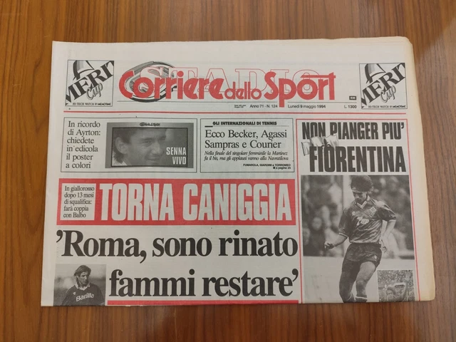 Poster Magazine Intrepido - Roberto Baggio (Juventus) Et Riedle (Lazio), Vintage Italie