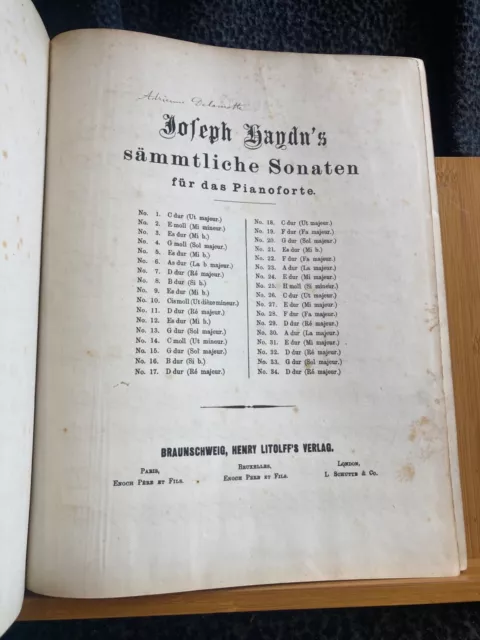 Joseph Haydn 34 Sonates pour piano editions Braunschweig & Litolff 2