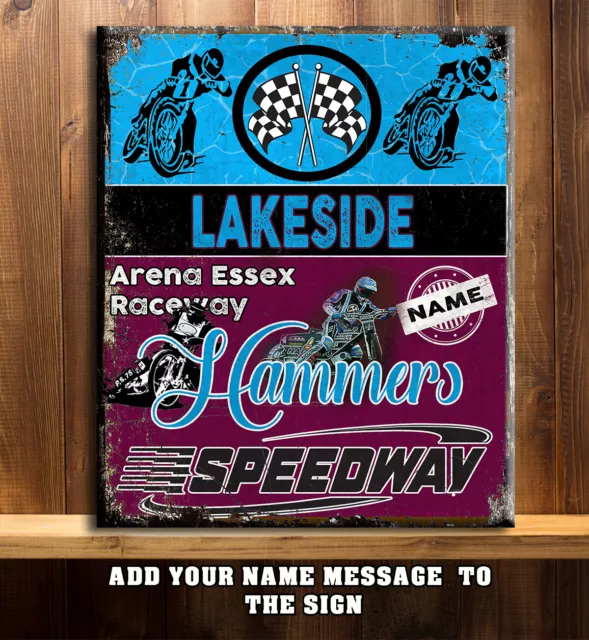 PERSONALISED LAKESIDE HAMMERS SPEEDWAY FANS RETRO Metal Sign RS308