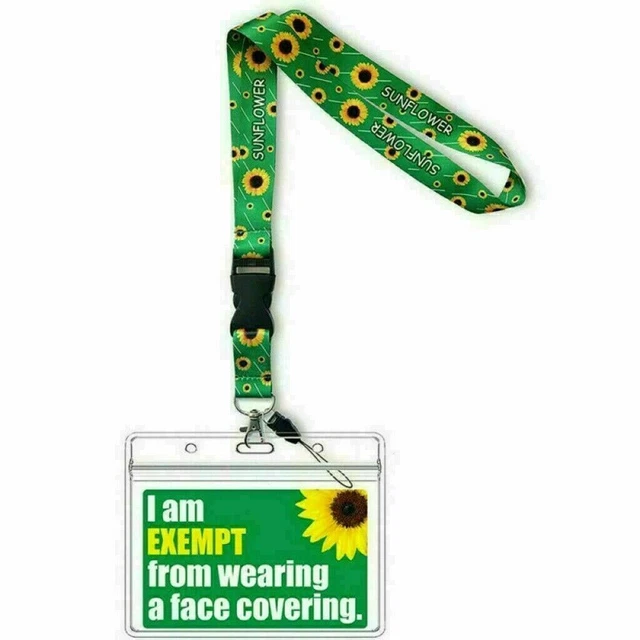 FACE COVERING EXEMPTION Hidden Disabilities PVC Card Sunflower Lanyard face-covering-exemption-hidden-disabilities-pvc-card-sunflower-lanyard