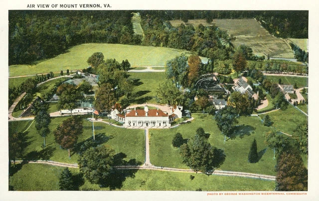 1920's Postcard Air View of Mount Vernon VA Aerial Virginia