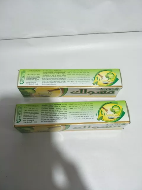 2 box toothpaste dentifrice miswak  siwak arak brosse à dent 50g 2