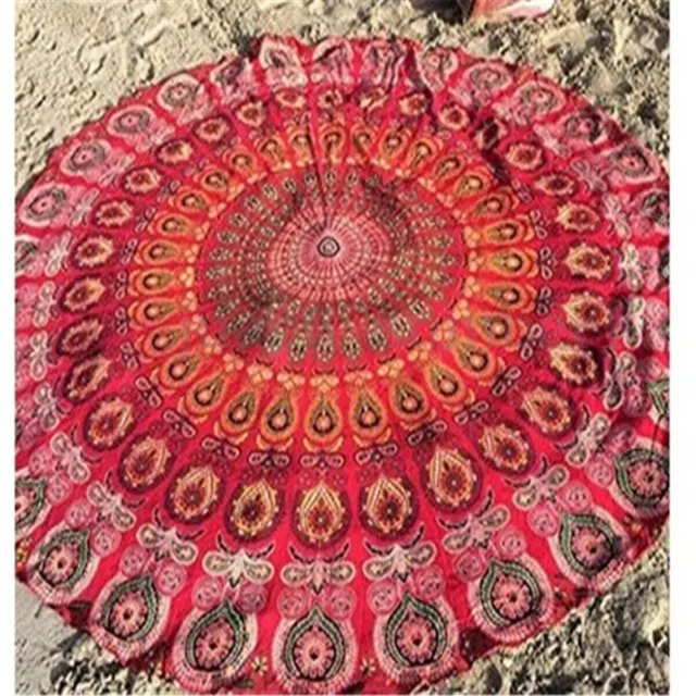 Mandala rond Roundie Hippie jeter tapis de Yoga serviette de plage, drap...
