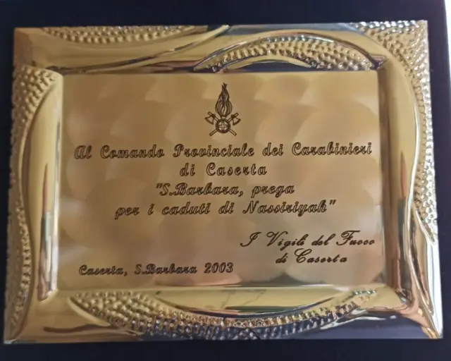 Crest Targa Comando Provinciale Carabinieri Caserta 2003 Caduti Nassirya Vigili