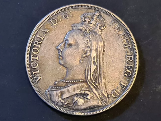 1889 Victoria .925 Silver Full Crown Coin - Lightly Circulated - Nice Grade