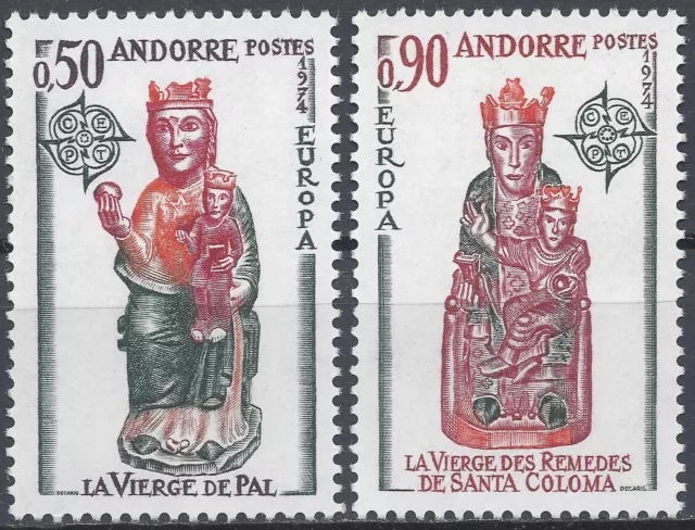 Andorre Français N°237/238 Europa Sculptures Neuf ** Luxe Mnh Cote 55€