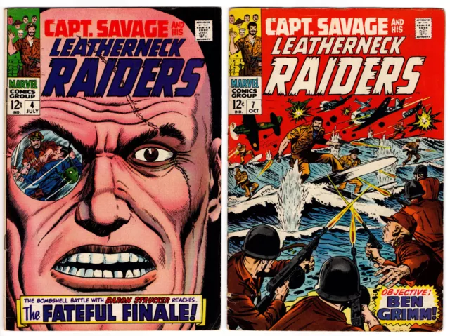 Captain Savage And His Leatherneck Raiders #4 & 7,  1968 Marvel Comics