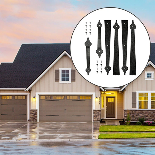 1Set 4x Garage Door Hings & 2x Handles Carriage Spear House Gate Decor Hardware