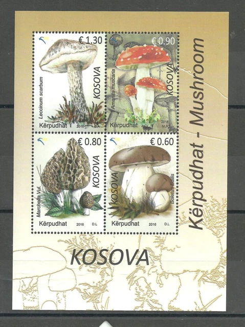 KOSOVO 2016 Flora, Pilze, Steinpilze, Marchella, Amanita-Block postfrisch