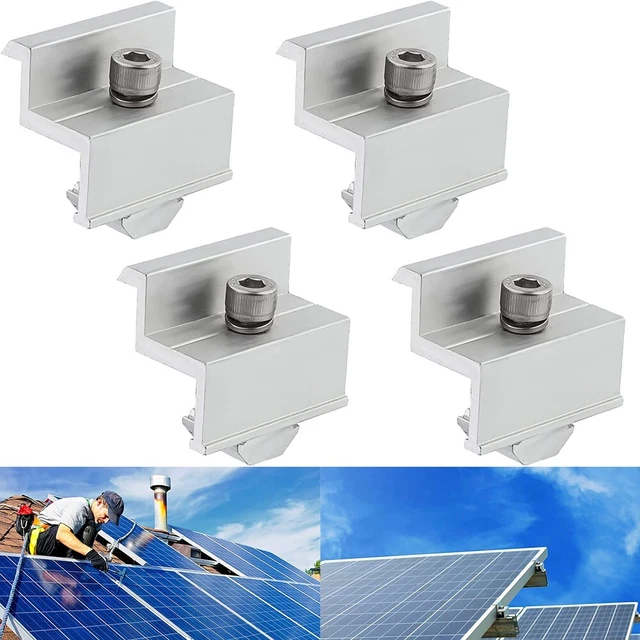 Nuovissimi morsetti estremità pannello solare fotovoltaico ricambio argento clip Z