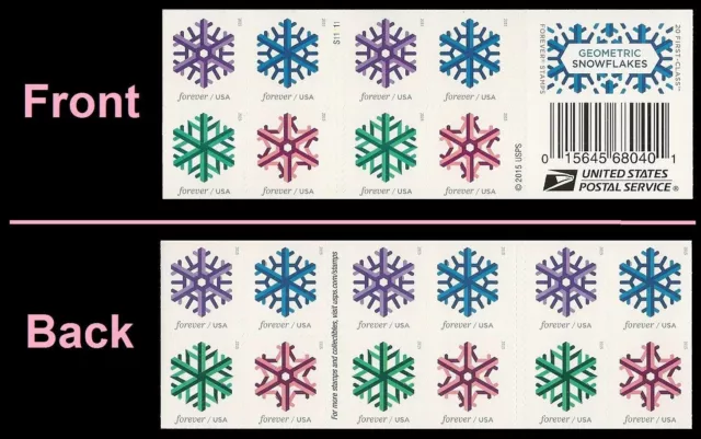 US #5034b MNH Booklet 2015 Geometric Snowflakes [S11111 BC293]