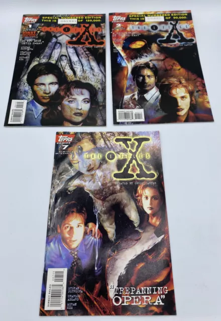 X-Files #1 & 2 + #7 Special Numbered Edition Topps Comics VG Condition Vintage