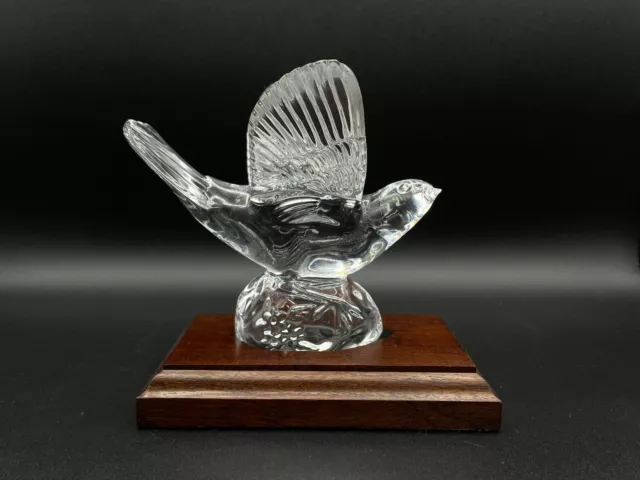 WATERFORD SOCIETY LEGENDS AND LORE Crystal Nightingale Bird Signed Jim O Leary