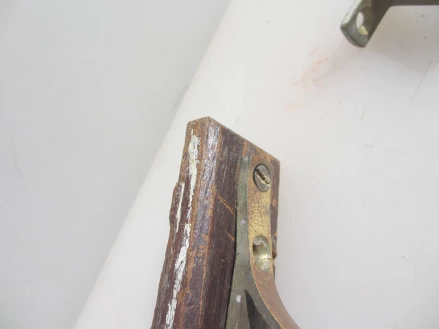 Victorian Brass Curtain Pole Holders Brackets Old Hangers Hooks Antique 4.5"D 3
