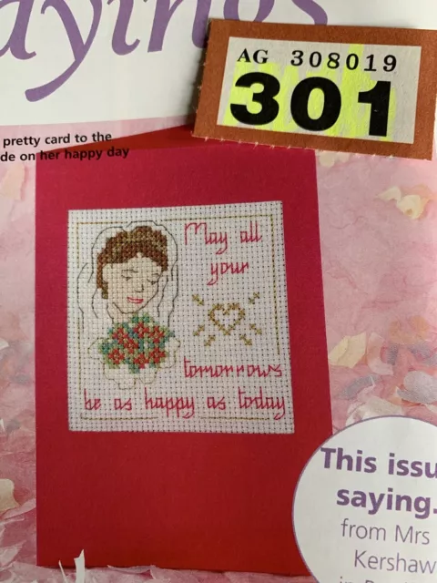 Stitcher's Sayings May All Your Tomorrows Hochzeit Braut Kreuzstich Kartenkarte