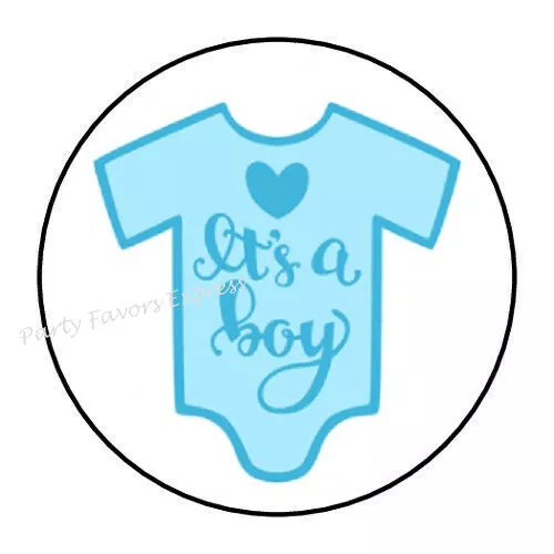 30 It's A Boy Baby Shower Envelope Seals Labels Stickers Party Favors 1.5" Round