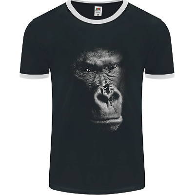 Large 3D Gorilla Face Ecology Mens Ringer T-Shirt FotL
